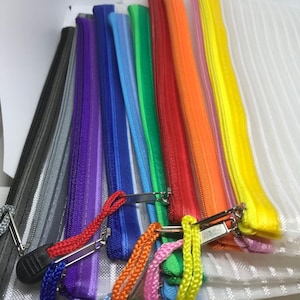 Bolsa pequeña con cremallera de color transparente de 9" x 4,7" / Bolsa de proyecto con cremallera de vinilo de malla / Tejido / Costura / Costura cruzada / Costura