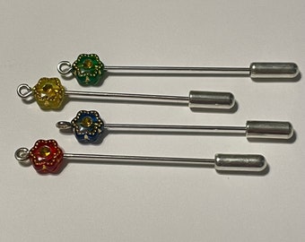 Ensemble de 4 marqueurs pour compter les fleurs brillantes | Marqueurs de points | Tricot | Point de croix | Point de croix | Broderie à la main | Broderie