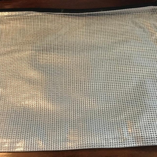 9" x 12" Clear Mesh Vinyl Zippered Project Bag | Knitting | Sewing | Cross Stitching | Stitching