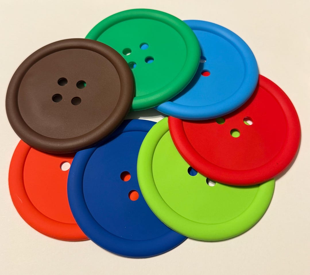 Colorful Silicone Button Coasters | Craft Room Decor - Etsy