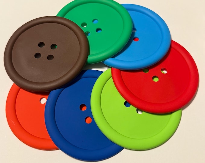 Colorful Silicone Button Coasters | Craft Room Decor