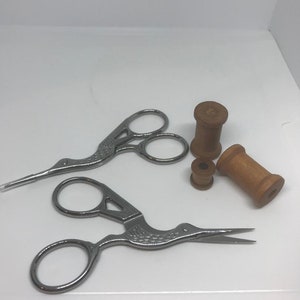 Embroidery Needlework Silver Cross Stitch Scissors 3.5&quot; | Cutting Shears | Craft Tool | Sewing | Stork Scissors | Needlework