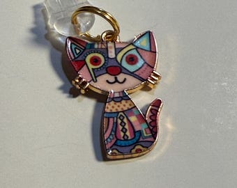 iPhone & Kindle Dust Plug Charm | Colorful Enamel Cat