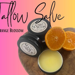 Tallow Salve, Salve Balm For Dry Hands, Working Hands Tallow Salve Tin, Orange Blossom, Bees Wax