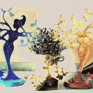 Resin Earring Holder: Star Blossom Tree Silhouette - Handmade Jewelry Organizer