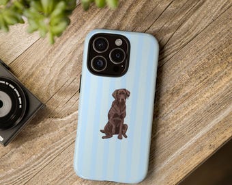 Choklad Labrador Retriever Mobilskal, Randig Hundälskare Gåva