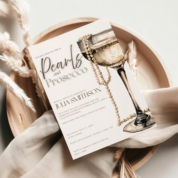 Pearls & Prosecco Bridal Shower Invitation Template, Pearls and Prosecco, Pearls and Prosecco Bridal Shower, Pearls and Prosecco Canva Pearls & Prosecco Bridal Shower Invitation Template, Pearls and Prosecco, Pearls and Prosecco Bridal Shower, Pearls and Prosecco Canva