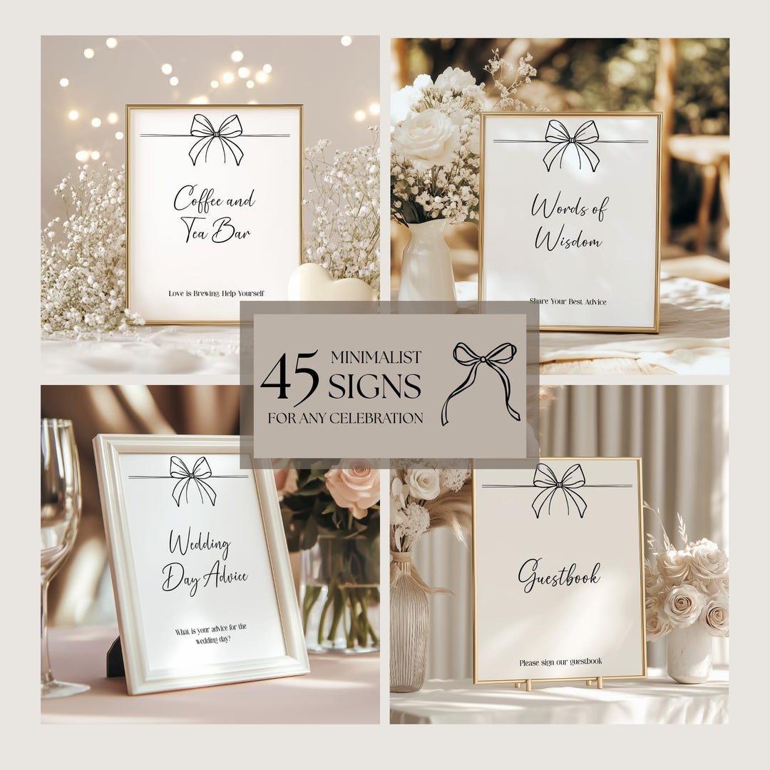 Event Table Signs, Table Signs, Bridal Shower Game Signs, Minimalist ...