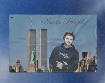 Never Forget Funny Jschlatt Double Sided Flag