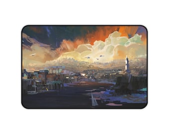 Disco Elysium Skyline Desk Mat | Gaming Scene, Cityscape Mousepad