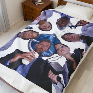 House and the Ducklings House MD Themed Velveteen Plush Blanket, Cozy Medical Show Throw TV Show Merchandise