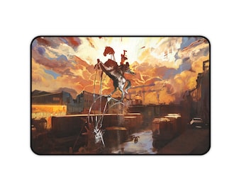 Harry Dubois Disco Elysium Skyline Desk Mat | Gaming Scene, Cityscape Mousepad