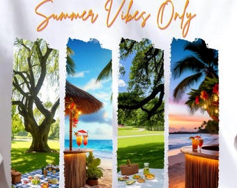 Solo aires de verano con aerógrafo PNG, bolso, top corto, sudadera, camiseta, estilo retro Y2K, moda de verano personalizada, atuendo imprescindible para festivales