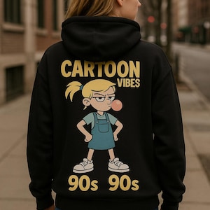 Cartoon Vibes 90s Hoodie | Retro Cheese Character Hoodie | 90s Cartoon Style Sweatshirt | Unisex Vintage Pullover