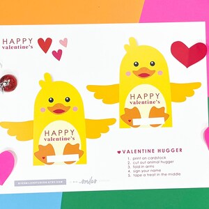 PORTE-COUSSIN AUX CANARDS | Cartes de Saint-Valentin en classe | Imprimable Saint-Valentin | Téléchargement instantané | Lot de 2