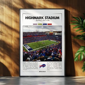 Poster dello stadio Highmark / Poster dei Buffalo Bills / Poster dello stadio NFL / Poster sportivo / Arte murale da campo / Stampa regalo per tifosi di football