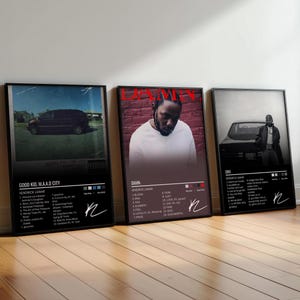 3-Set Kendrick Lamar Album Poster Bundle | Custom Digital Download | Rap Wall Art | Rap Album Prints | Aesthetic Music Decor | Album Music