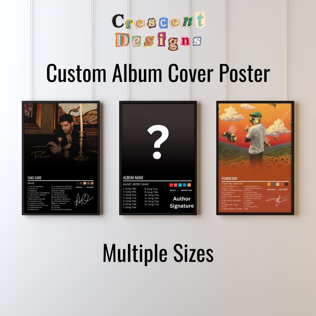Custom Album Cover Posters | Personalized Album Art Prints | Aesthetic Music Wall Decor | Favorite Artist Poster | Music Gifts and Poster