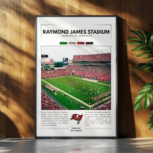 Raymond James Stadium-poster | Tampa Bay Buccaneers-poster afdrukken | NFL-stadionposter | Sportposter | Veldkunst aan de muur | Cadeau voetbalfan