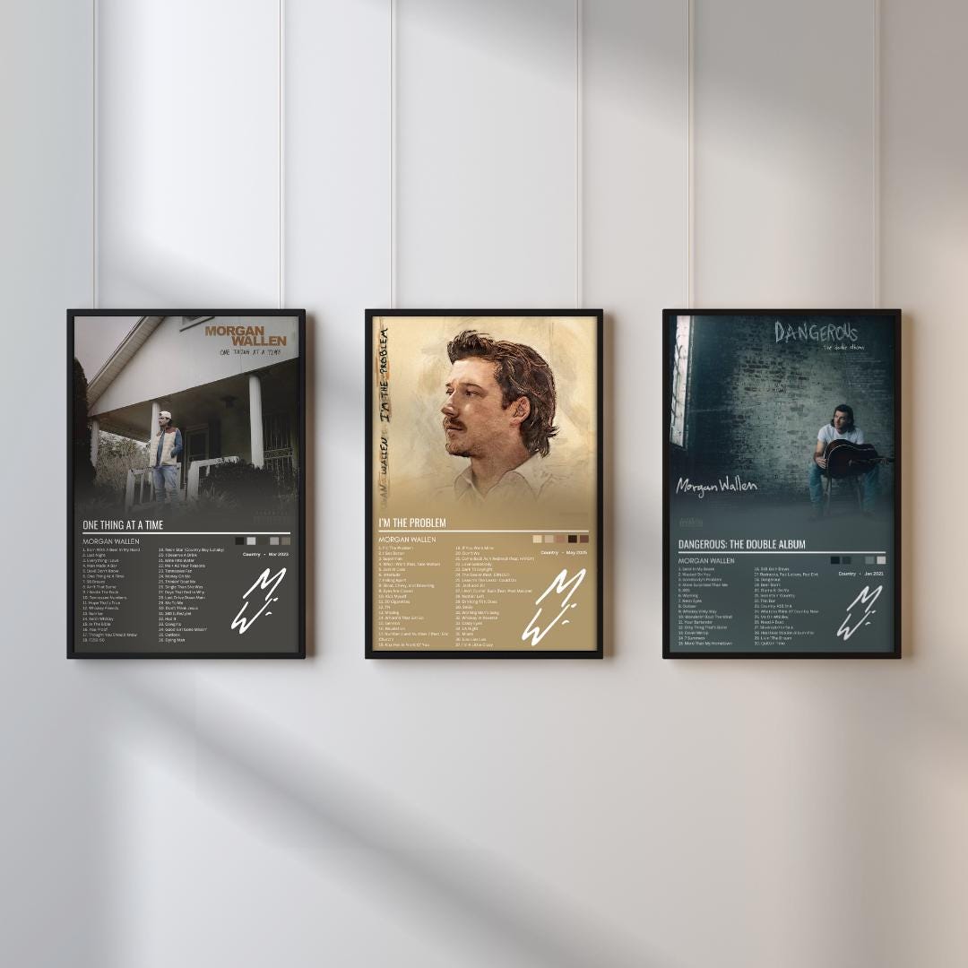 Morgan Wallen 3-Poster Digital Bundle | Custom Digital Download | Country Wall Art | Album Prints | Aesthetic Music Decor | Album Music
