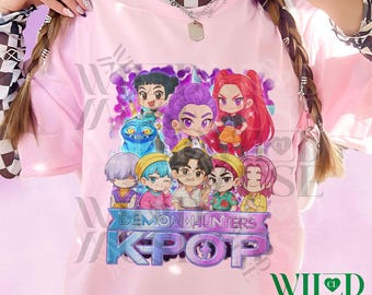 Kpop Demon Hunters Shirt, Kpop Huntrix Tshirt, Saja Boys Shirt, Mira, Rumi, Zoey, Jinu, Baby Saja Tee, Gift for Huntrix fans, Saja Boys Fans
