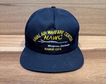 VTG Naval Air Warfare Center Weapons Division embroidered blue snapback hat made in U.S.A.