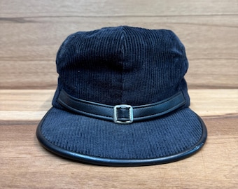 VTG Hunting Outdoor Mountain winter black corduroy fitted cap size 7 1/8.