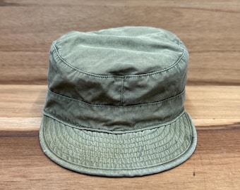 Vintage M-1950 U.S. Army Korean war military field cotton OD with visor cap size 7.