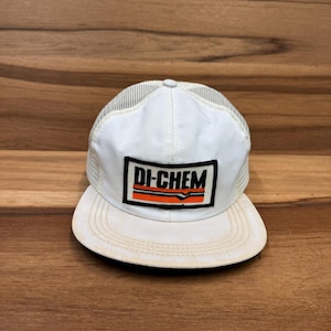 Di-Chem white trucker one size fits hat snapback made in U.S.A.