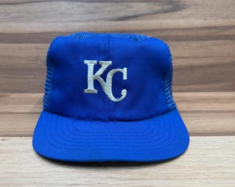 VTG Kansas City Royals baseball team blue trucker mesh snapback MLB official hat.