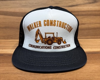 Vintage 90s Walker Construction Excavator Trucker Hat