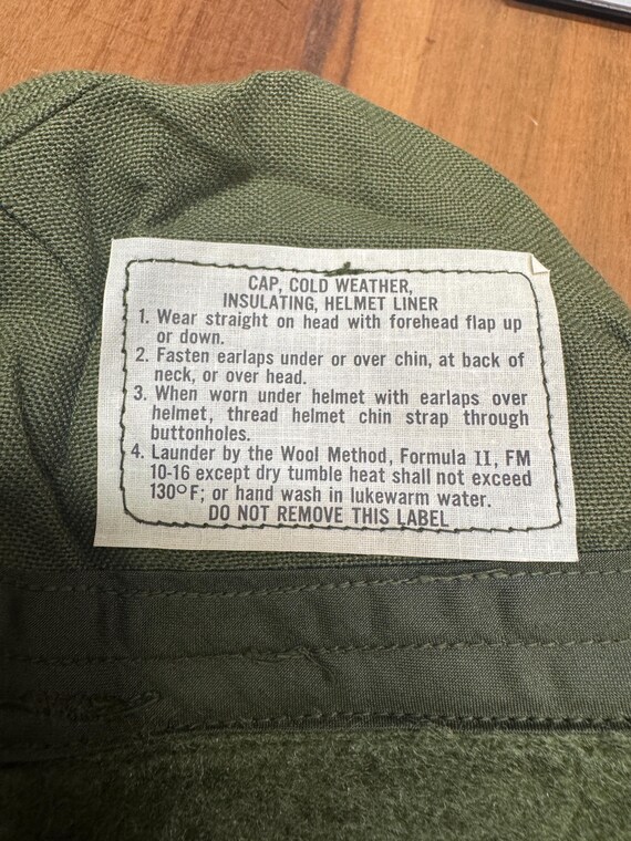70's US Military Insulating Helmet Liner Cap, cold weather Size 6 1/2 View 6
