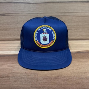 Central Intelligence Agency blue trucker mesh baseball snapback hat.
