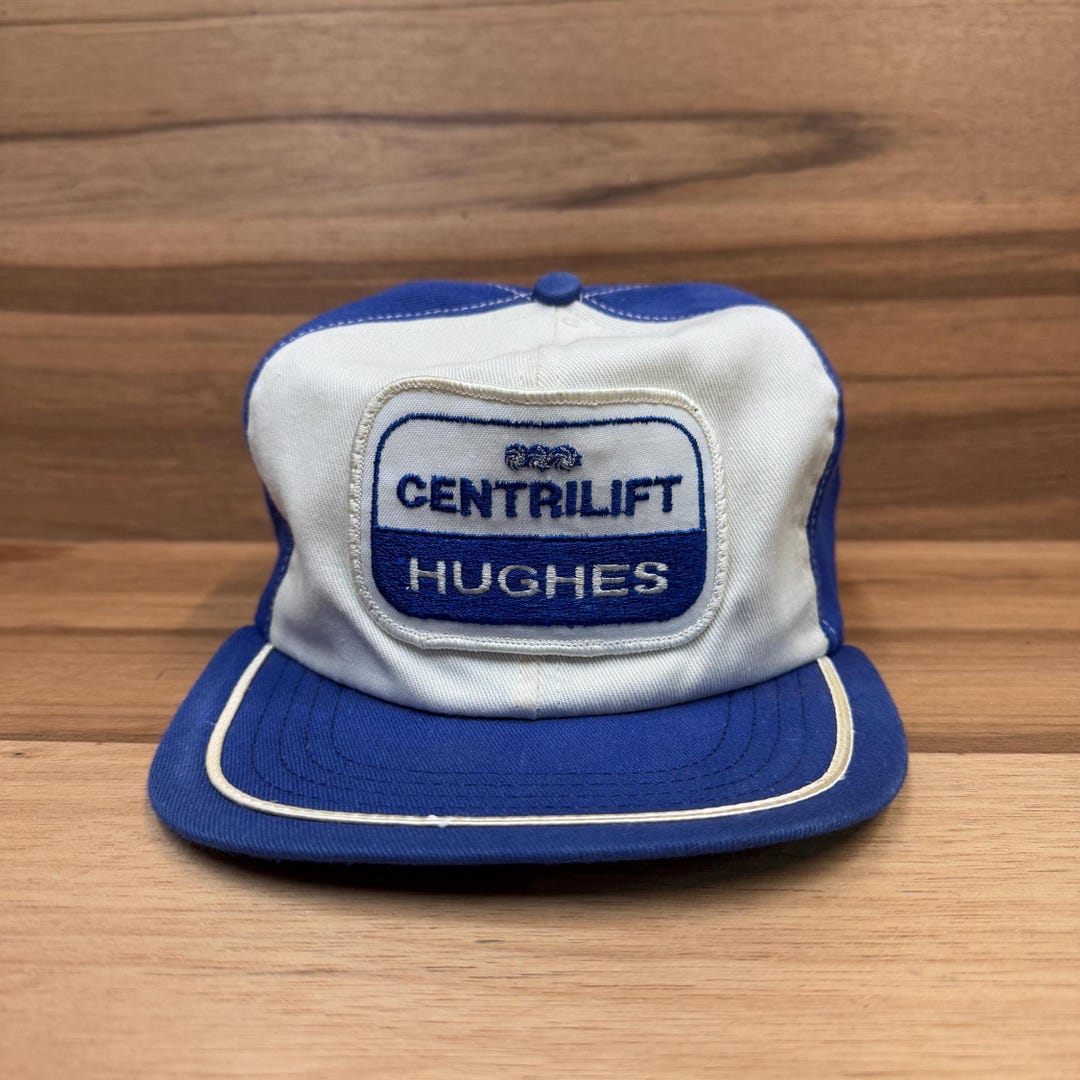 Hughes Performance Hat Centrilift Hughes White and Blue Trucker Hat Snapback Made in U.S.A. - Etsy