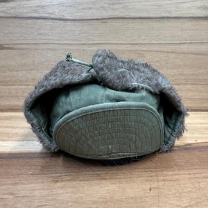 Vintage M-Q1 U.S. Army Korean war military field pile wool green cap size 7.