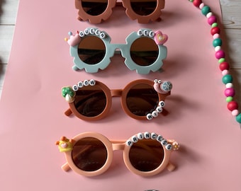 Personalized Kids Sunglasses, Custom Toddler Glasses, Daisy Flower Shades
