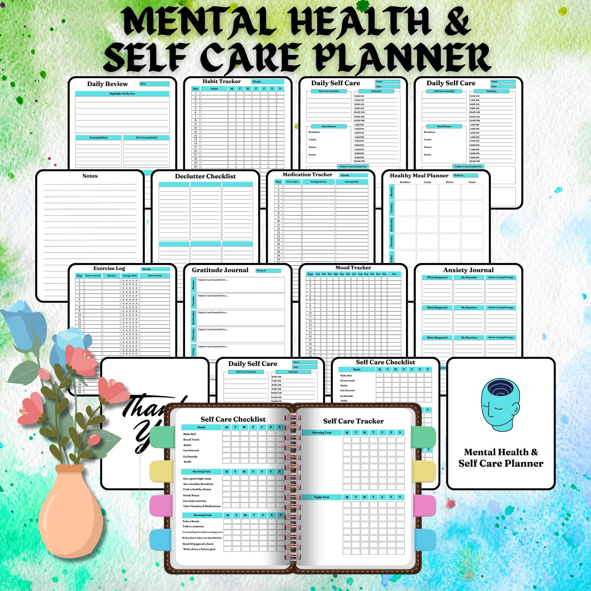 Editable Mental Health & Self-care Planner - Etsy
