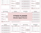 2025 Fitness Planner | Digital Download | Workout Log Template | Goal Setting Journal | Editable Fitness Journal | Printable Fitness Planner