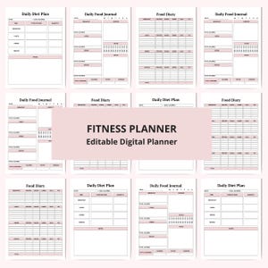 2025 Fitness Planner | Digital Download | Workout Log Template | Goal Setting Journal | Editable Fitness Journal | Printable Fitness Planner