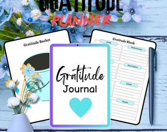 Editable Gratitude Planner, Gratitude journal, Gratitude Diary, Daily Gratitude Log, GoodNote, Mindfulness, Wellness & Manifestation Planner