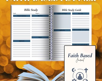 Editable Faith-Based Planner, Digital Faith Journal, Christian Planner, Journal, Goodnotes Planner, Bible Study Planner, Church Sermon Notes