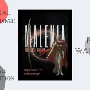 Poster for Elden Ring players, Malenia Blade of Miquella, Digital Download, Art, Digital Wall Art, Gaming Poster, Fantasy, Video Game Decor