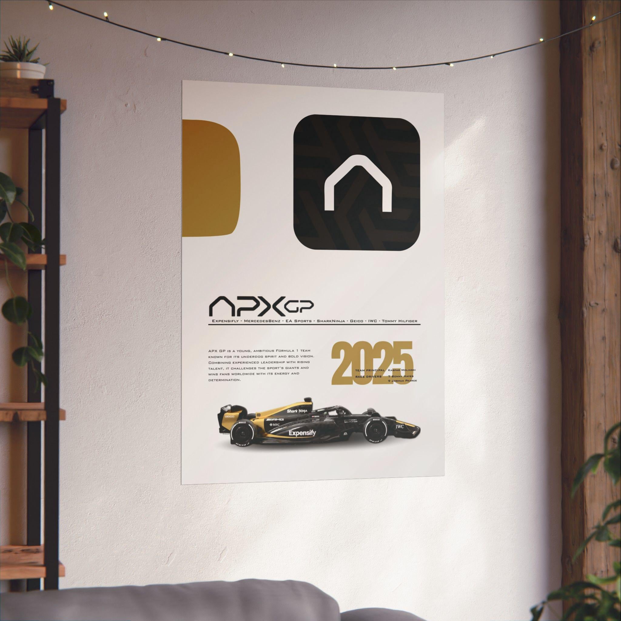 Formula 1 Movie Poster, F1 Car, Brad Pitt, Minimalistic