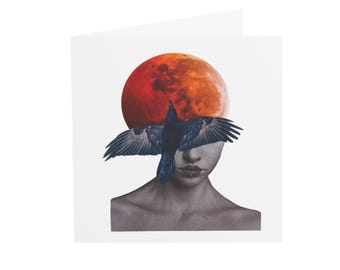 Intuición / Tarjeta de felicitación / Arte de collage original