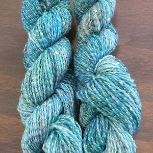 Handpainted Wool Silk Sequins - Glacier