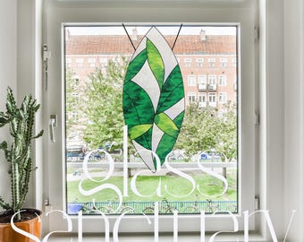 Einfaches Blatt-Buntglas-Muster