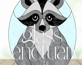 Raccoon Stained Glass Pattern