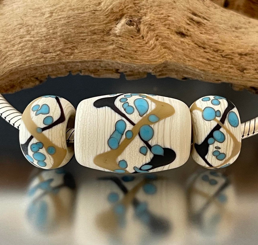 BHB Set - Big Holed Beads - (3) Handmade Lampwork Beads - Turquoise ...