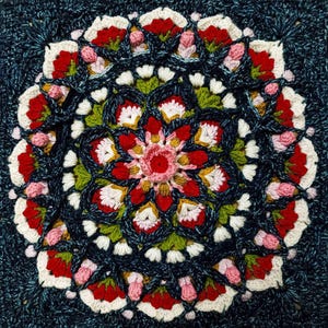 Cherry Blossom Crochet Pattern | Floral Square PDF | Beginner-Friendly Granny Square Design Multilanguage