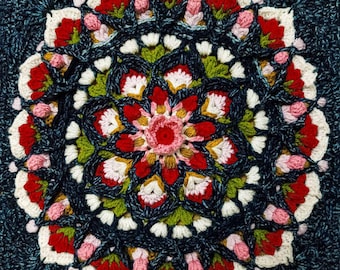Cherry Blossom Crochet Pattern | Floral Square PDF | Beginner-Friendly Granny Square Design Multilanguage